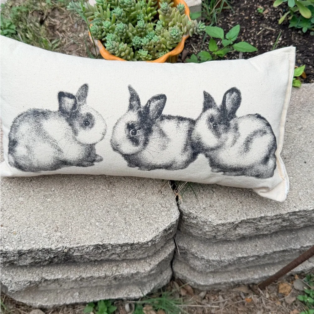 Maya Pickles Rabbit 🐰‎ Print Cotton Pillow